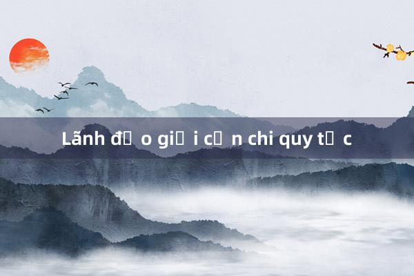 Lãnh đạo giỏi cần chi quy tắc