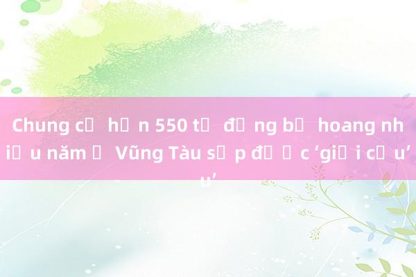 Chung cư hơn 550 tỉ đồng bỏ hoang nhiều năm ở Vũng Tàu sắp được ‘giải cứu’