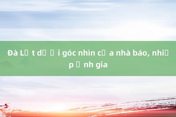 Đà Lạt dưới góc nhìn của nhà báo, nhiếp ảnh gia