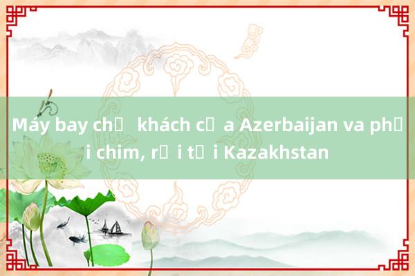 Máy bay chở khách của Azerbaijan va phải chim， rơi tại Kazakhstan