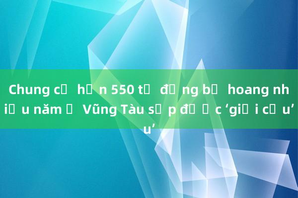 Chung cư hơn 550 tỉ đồng bỏ hoang nhiều năm ở Vũng Tàu sắp được ‘giải cứu’