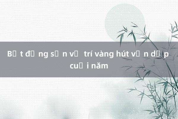 Bất động sản vị trí vàng hút vốn dịp cuối năm